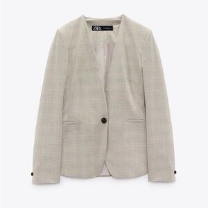 Zara Basic Plaid Blazer